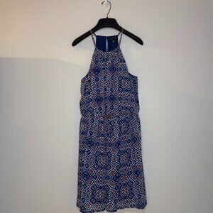 As U Wish Blue Geometric Spaghetti Strap Dress Size S